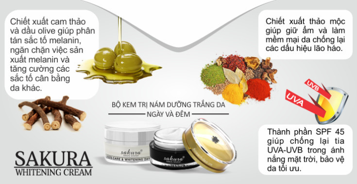 Bộ kem trị nám Sakura