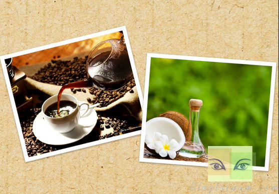 Mặt nạ bã cà phê và dầu dừa